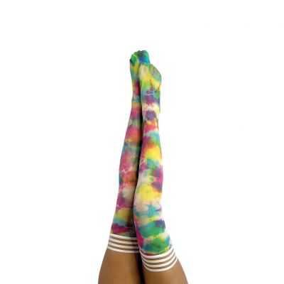 KIX'IES GILLY: RAINBOW TIE DYE THIGH HIGHS All sizes